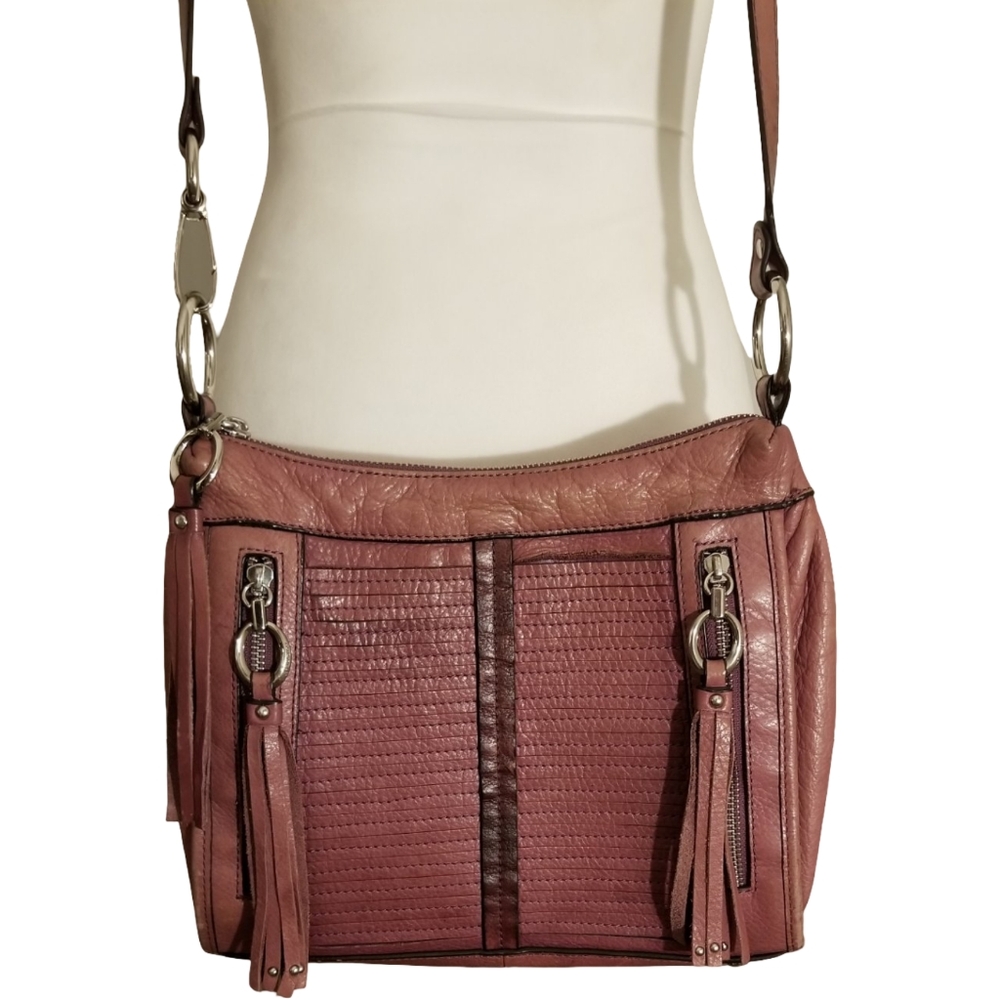 B. Makowsky Purple Leather Crossbody Bag